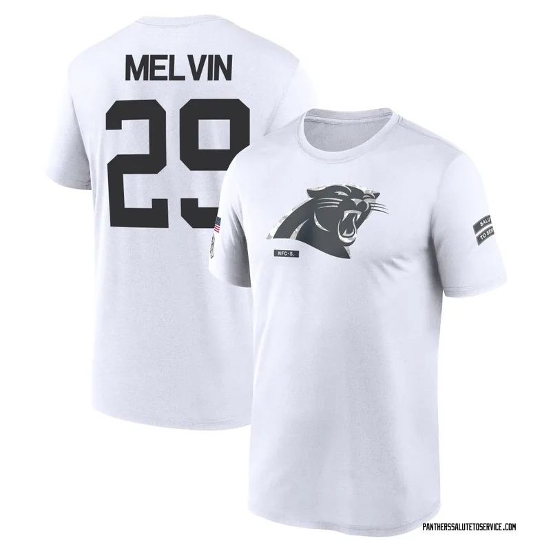 Youth Rashaan Melvin Carolina Panthers Legend White 2024 Salute to Service Performance T-Shirt