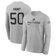 Youth Robert Hunt Carolina Panthers Gray 2024 Salute to Service Long Sleeve T-Shirt