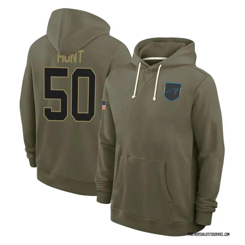 Youth Robert Hunt Carolina Panthers Olive 2025 Salute to Service Hoodie