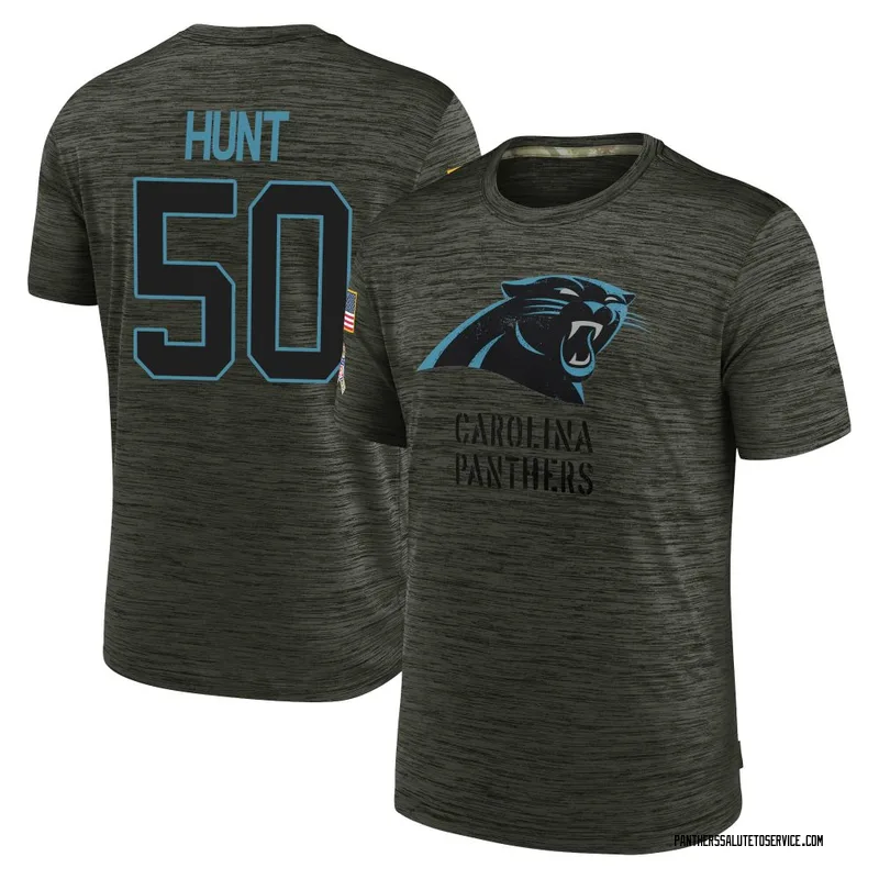 Youth Robert Hunt Carolina Panthers Olive 2025 Salute to Service Velocity T-Shirt