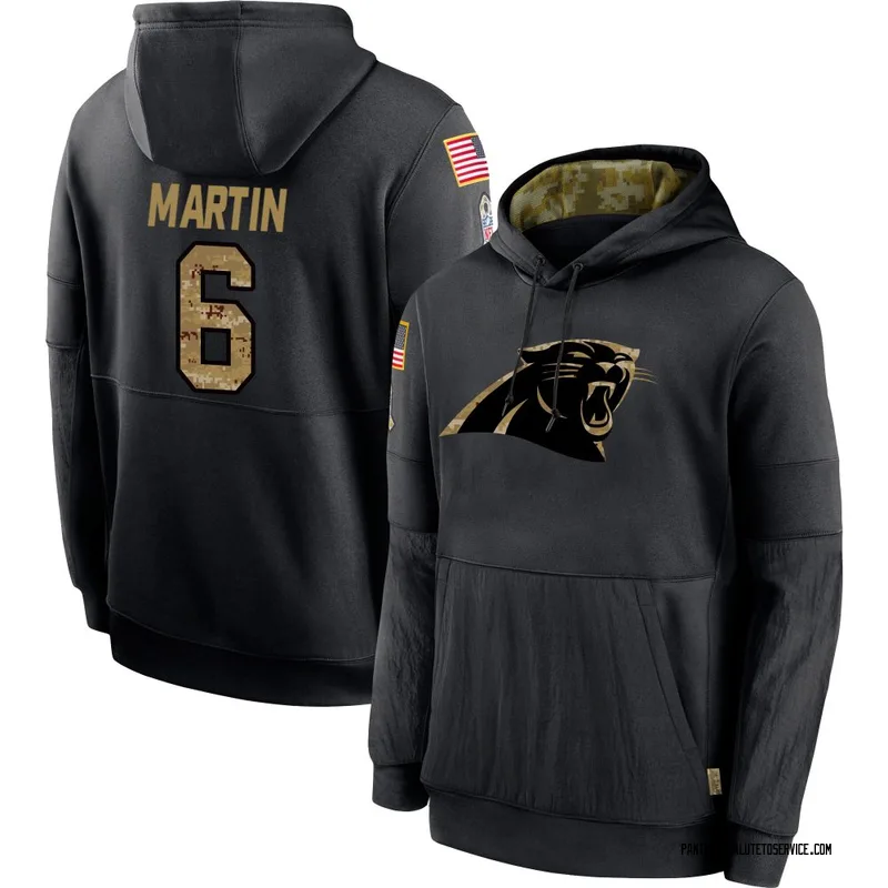 Youth Sam Martin Carolina Panthers Black 2020 Salute to Service Sideline Performance Pullover Hoodie