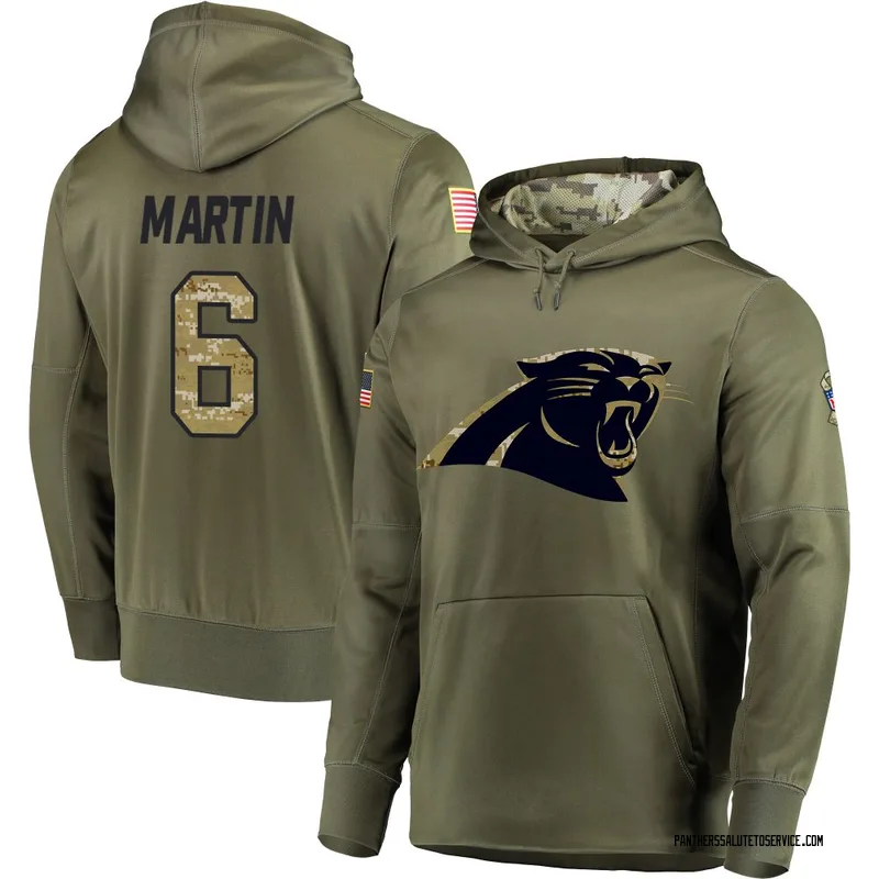 Youth Sam Martin Carolina Panthers Olive Salute to Service Pullover Hoodie
