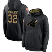 Youth Trevin Wallace Carolina Panthers Black 2020 Salute to Service Sideline Performance Pullover Hoodie