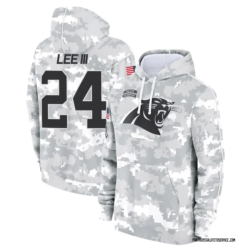 Youth Will Lee III Carolina Panthers Camo Arctic 2024 Salute to Service Club Fleece Pullover Hoodie