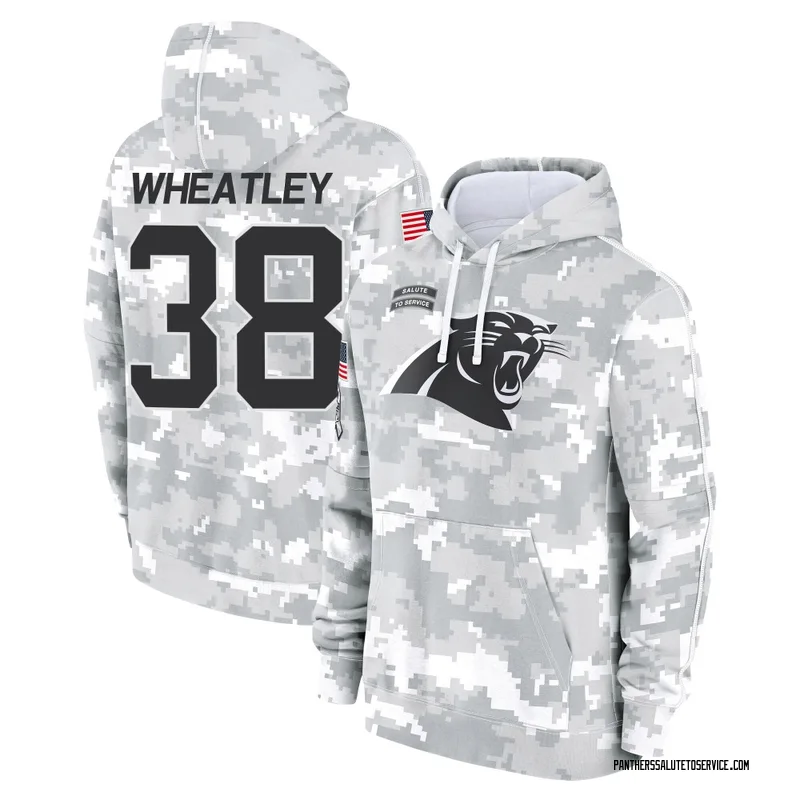 Youth Zakee Wheatley Carolina Panthers Camo Arctic 2024 Salute to Service Club Fleece Pullover Hoodie
